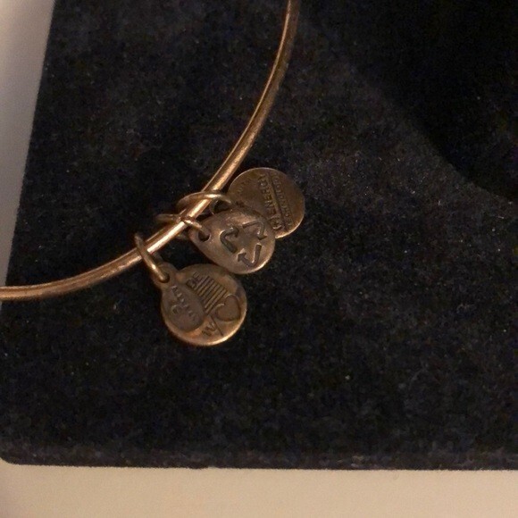 Alex and Ani Gold Bracelet Bangle Dolphin Expandable Charm Wire Ocean Sea Animal - Picture 4 of 5